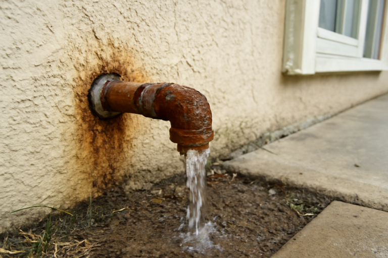 Corroded Pipe Water Removal